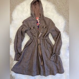 Free People Vintage Jacket With Hood & Floral Lining